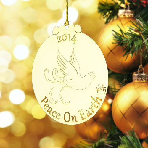 Peace Custom Etched Ornaments
