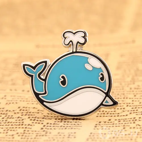 Cartoon Blue Whale Lapel Pins Cartoon Blue Whale Lapel Pins