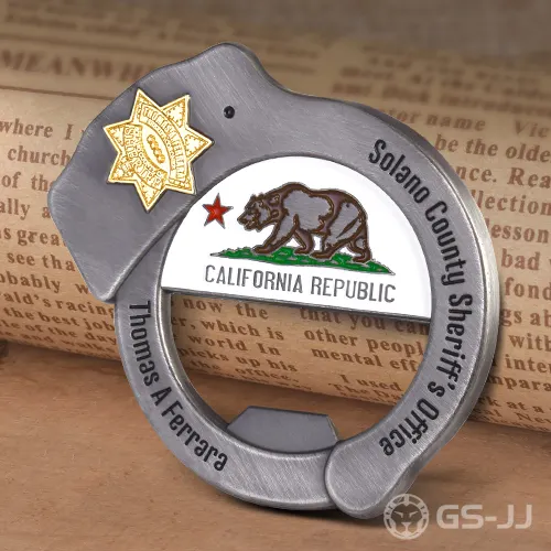 Handcuff Bottle Opener Police Challenge Coins Handcuff Bottle Opener Police Challenge Coins