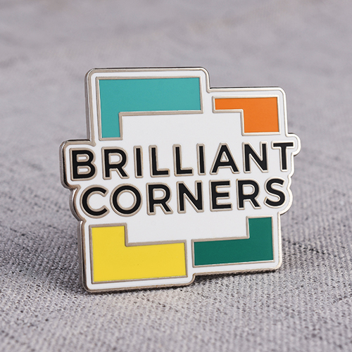 Hard Enamel Pins with Brilliant Corner