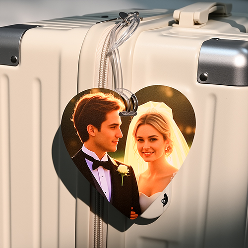 "Love Eternal" Wedding Couple Custom Bag Tag