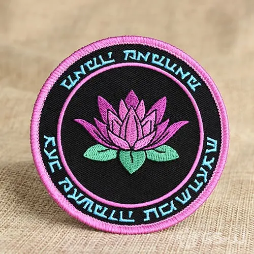 Purple Lotus Embroidered Patches Purple Lotus Embroidered Patches