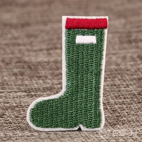 Green Boot Cheap Custom Embroidered Patches Green Boot Cheap Custom Embroidered Patches