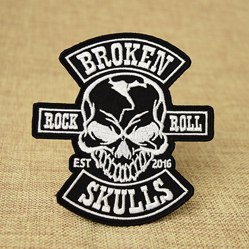 Rock Roll Skull Custom Patches
