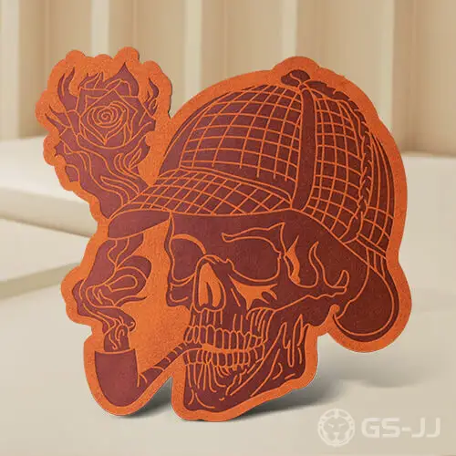 Smoking Skull Leather Personalized Patches Smoking Skull Leather Personalized Patches