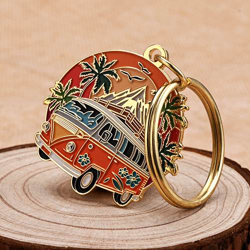 Tropical Style Metal Keychains