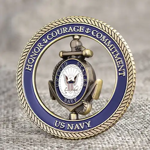 US Navy Custom Spinner Coins US Navy Custom Spinner Coins