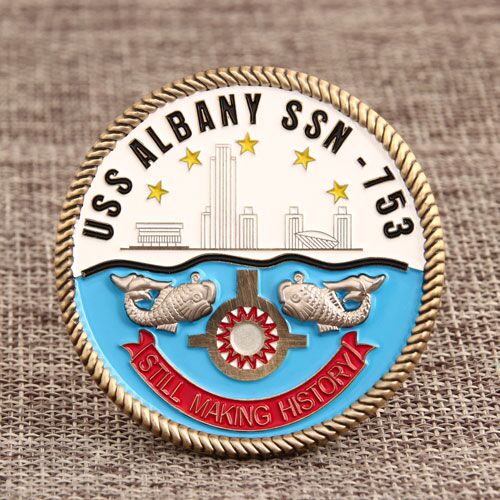 USS ALBANY Navy Challenge Coins