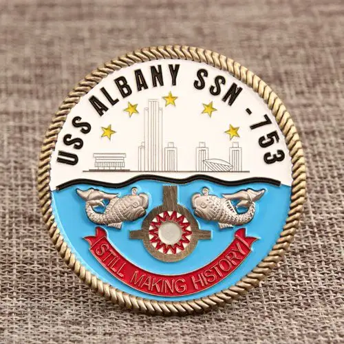 USS ALBANY Navy Challenge Coins