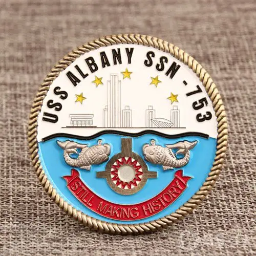 USS ALBANY Navy Challenge Coins USS ALBANY Navy Challenge Coins