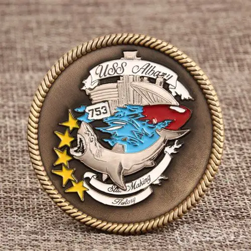 USS ALBANY Navy Challenge Coins USS ALBANY Navy Challenge Coins