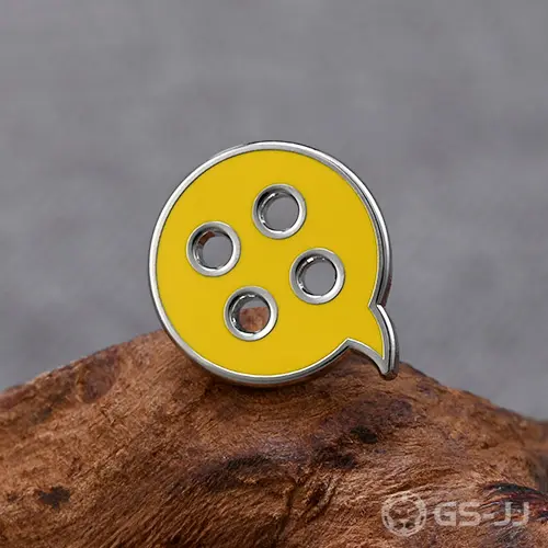 Yellow Button Speech Bubble Lapel Pins Yellow Button Speech Bubble Lapel Pins