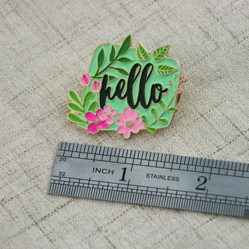 Hello and Flower Lapel Pins Hello and Flower Lapel Pins