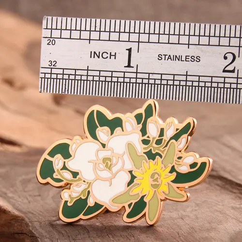Flower hard enamel pins