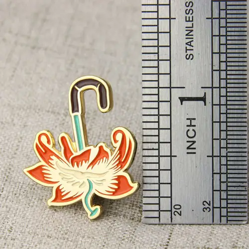 Flowers with Umbrella Lapel Pins