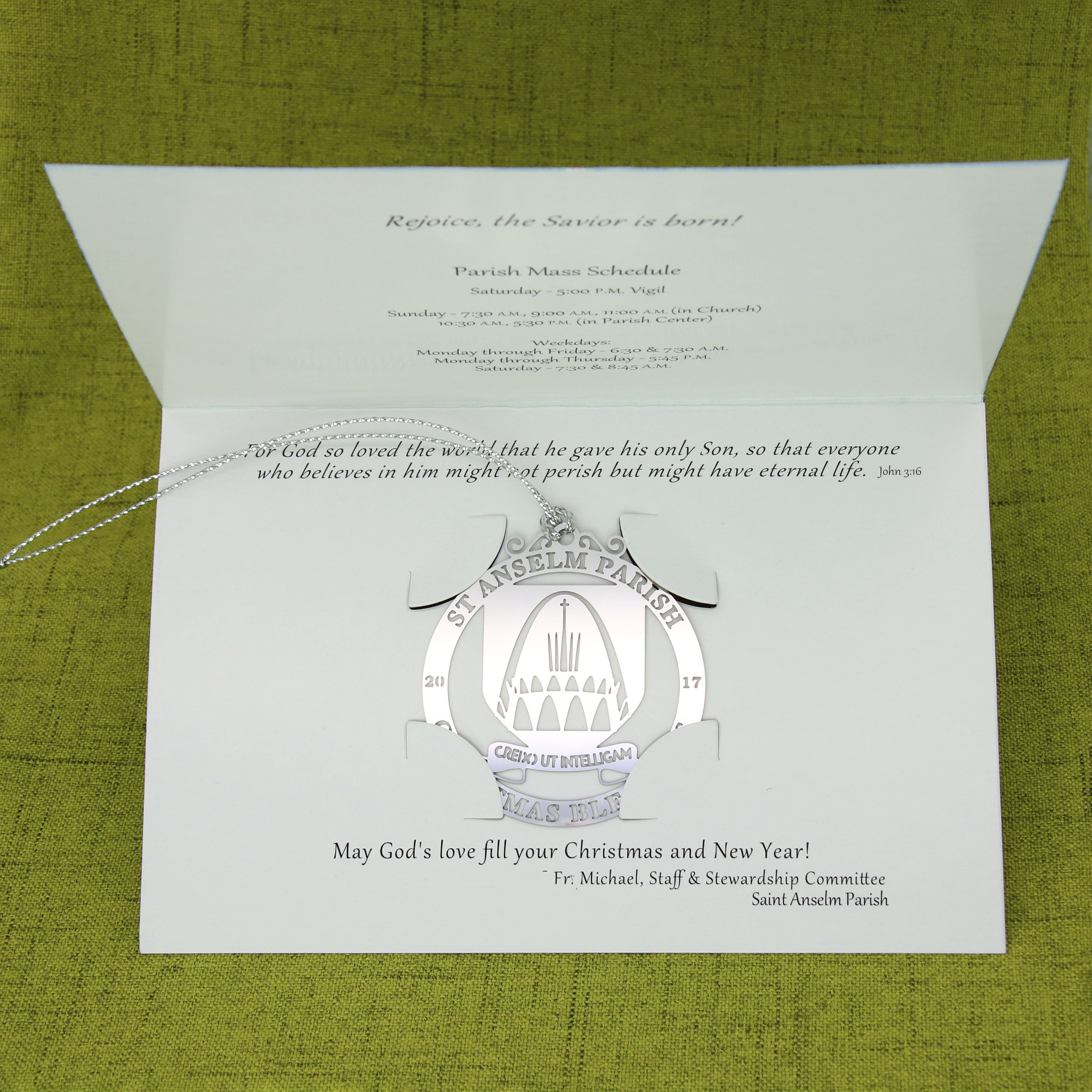 Christmas Blessings Etched Ornament