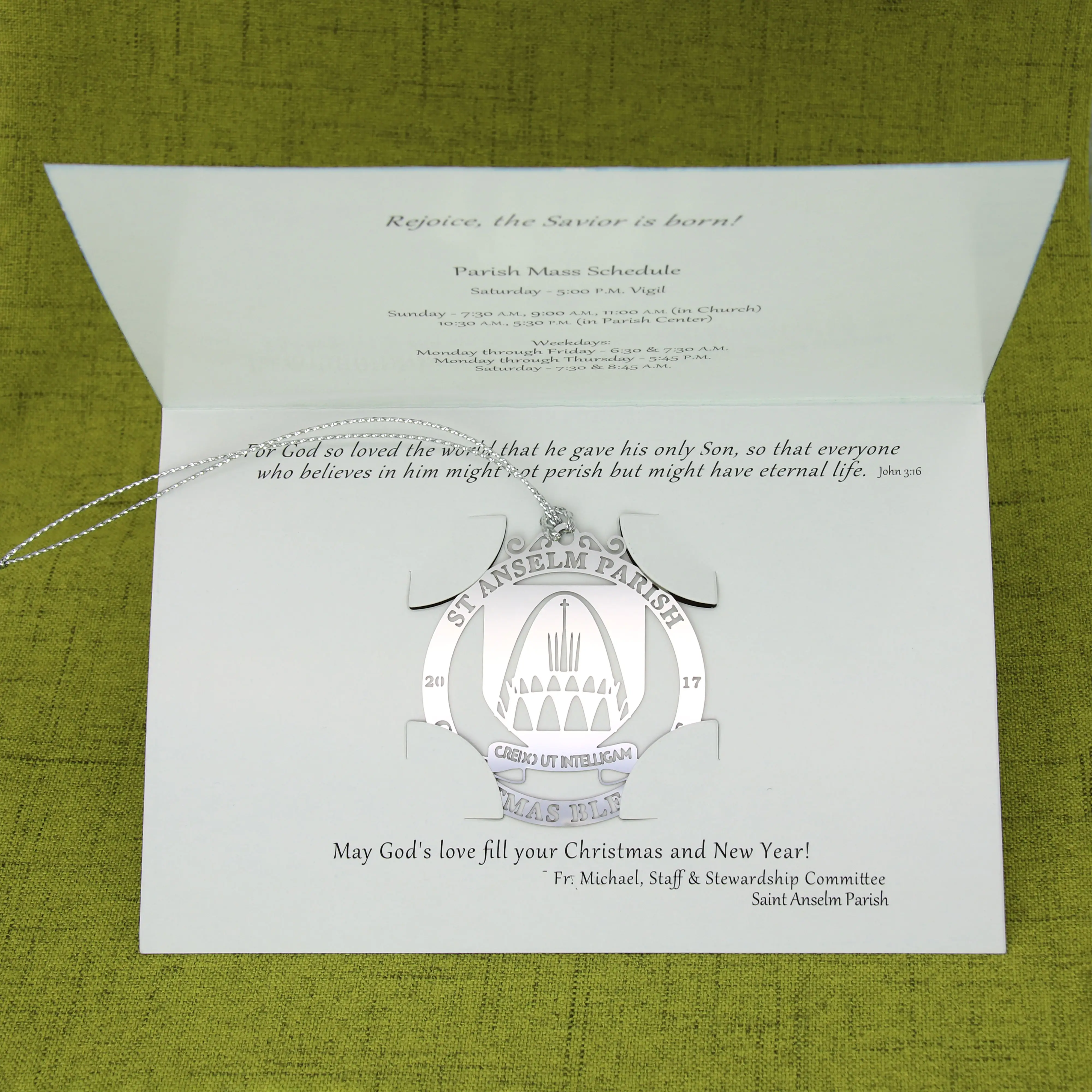 Christmas Blessings Etched Ornament