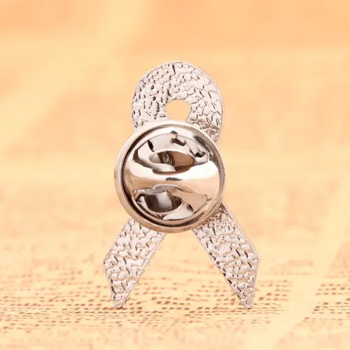 White ribbon custom enamel pins White ribbon custom enamel pins