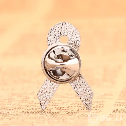 White ribbon custom enamel pins White ribbon custom enamel pins