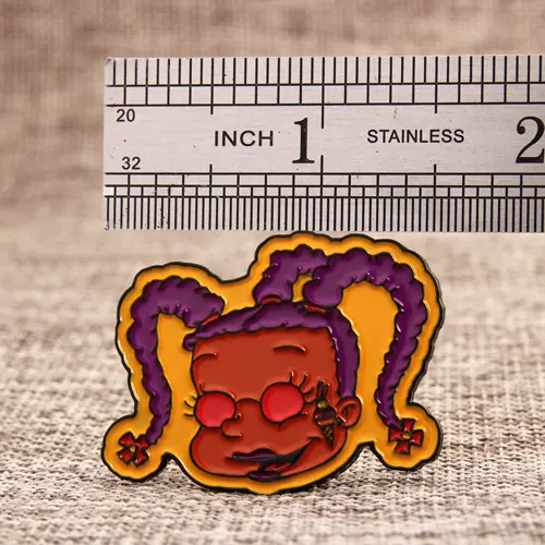 Braid girl lapel pins