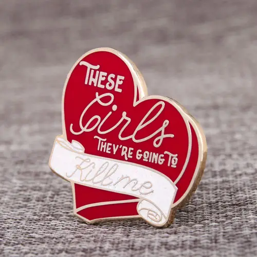 Red Heart Peach Lapel Pins Red Heart Peach Lapel Pins