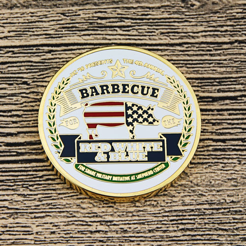 Red White and Blue BBQ Custom Coins
