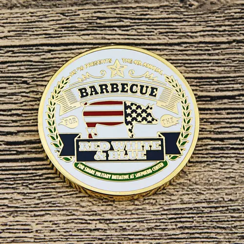 Red, White and Blue BBQ Custom Coins Red, White and Blue BBQ Custom Coins