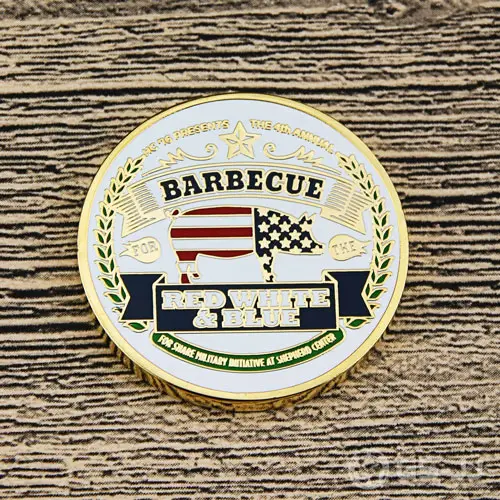 Red White and Blue BBQ Custom Coins Red White and Blue BBQ Custom Coins