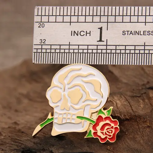 Skull and Flower Lapel Pins Skull and Flower Lapel Pins