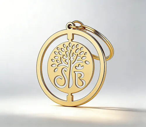 custom circle metal cut out keychains