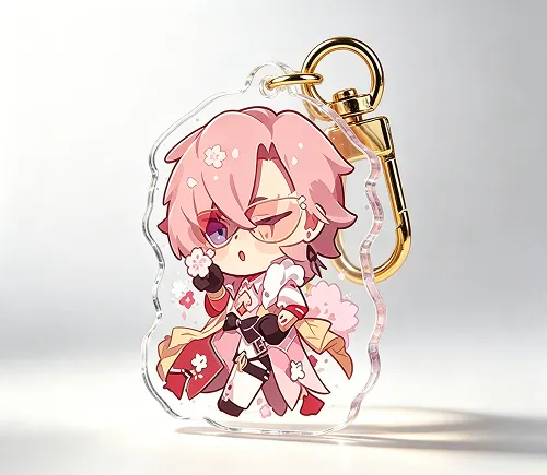 Custom Acrylic Keychains with glitter & Swivel Trigger Lobster Clasp