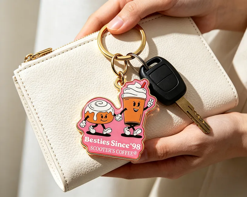 Scooter's Coffee 'Besties Since 98' Printed keychain Scooter's Coffee 'Besties Since 98' Printed keychain