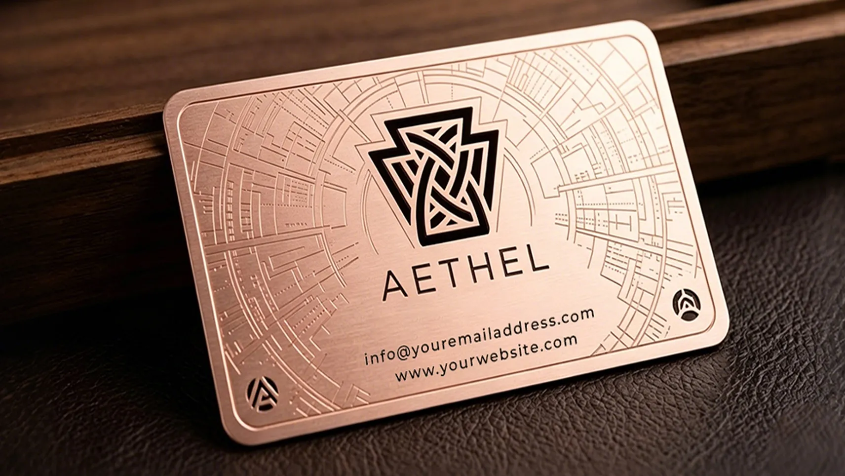 Aethel Rose Gold Business Cards Aethel Rose Gold Business Cards