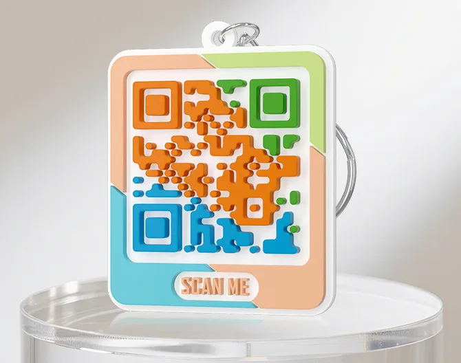 Custom PVC QR code keychain with "Scan Me" text Custom PVC QR code keychain with "Scan Me" text