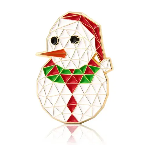 Christmas White Snowman Enamel Pins