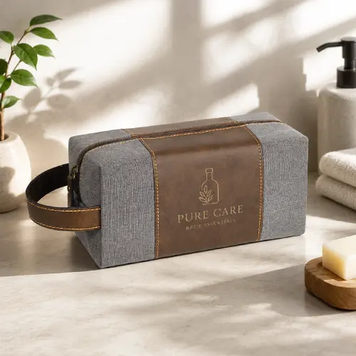 Mens Large Capacity Canvas Leather Dopp Kit Mens Large Capacity Canvas Leather Dopp Kit