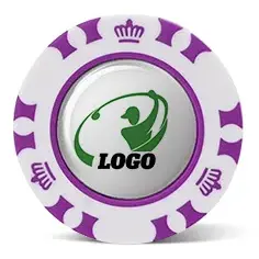Plastic Custom Golf Marker with Golf Coin Purple Plastic Custom Golf Marker with Golf Coin Purple
