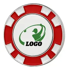 UV Full Color Personalized Golf Poker Chips Red UV Full Color Personalized Golf Poker Chips Red