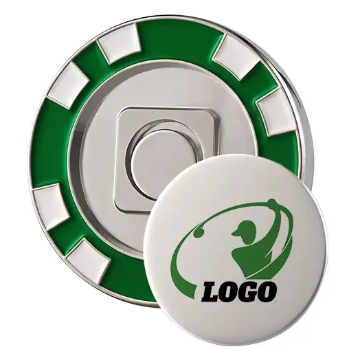 UV Full Color Personalized Golf Poker Chips Green UV Full Color Personalized Golf Poker Chips Green
