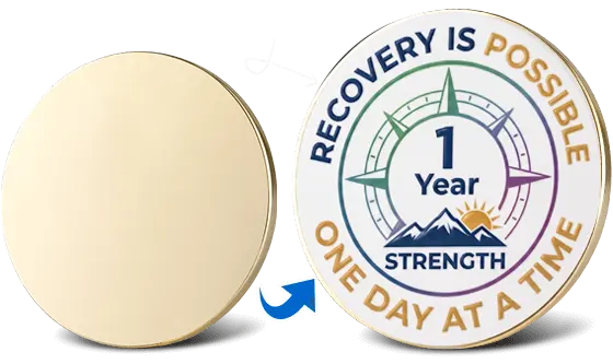 1 Year Custom Recovery Rush Printed Coins