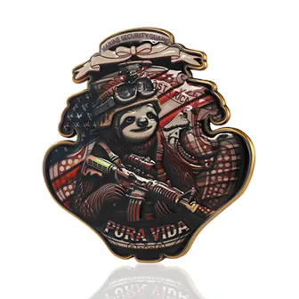 3D Military Sloth Challenge Coin with UV Printing
