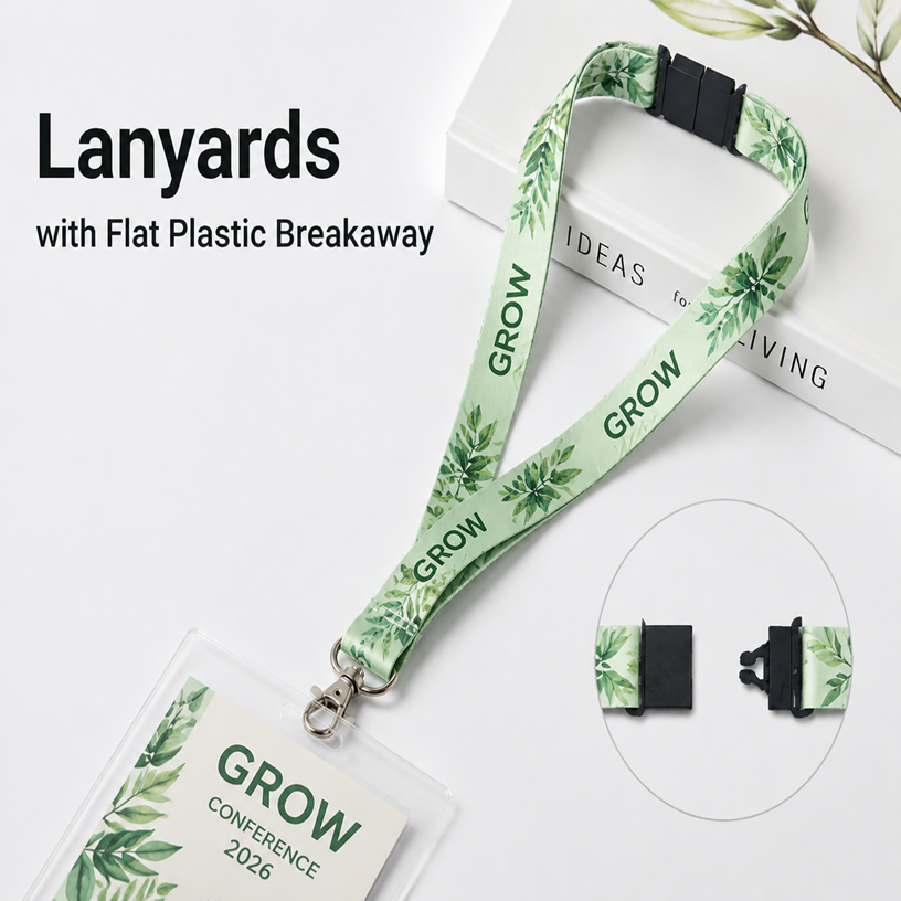 Lanyards with Flat Plastic Breakaway