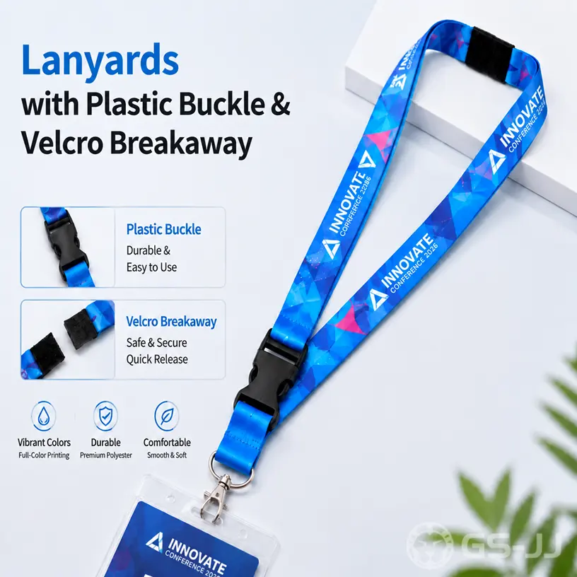 Lanyards with Plastic Buckle & Velcro Breakaway Lanyards with Plastic Buckle & Velcro Breakaway