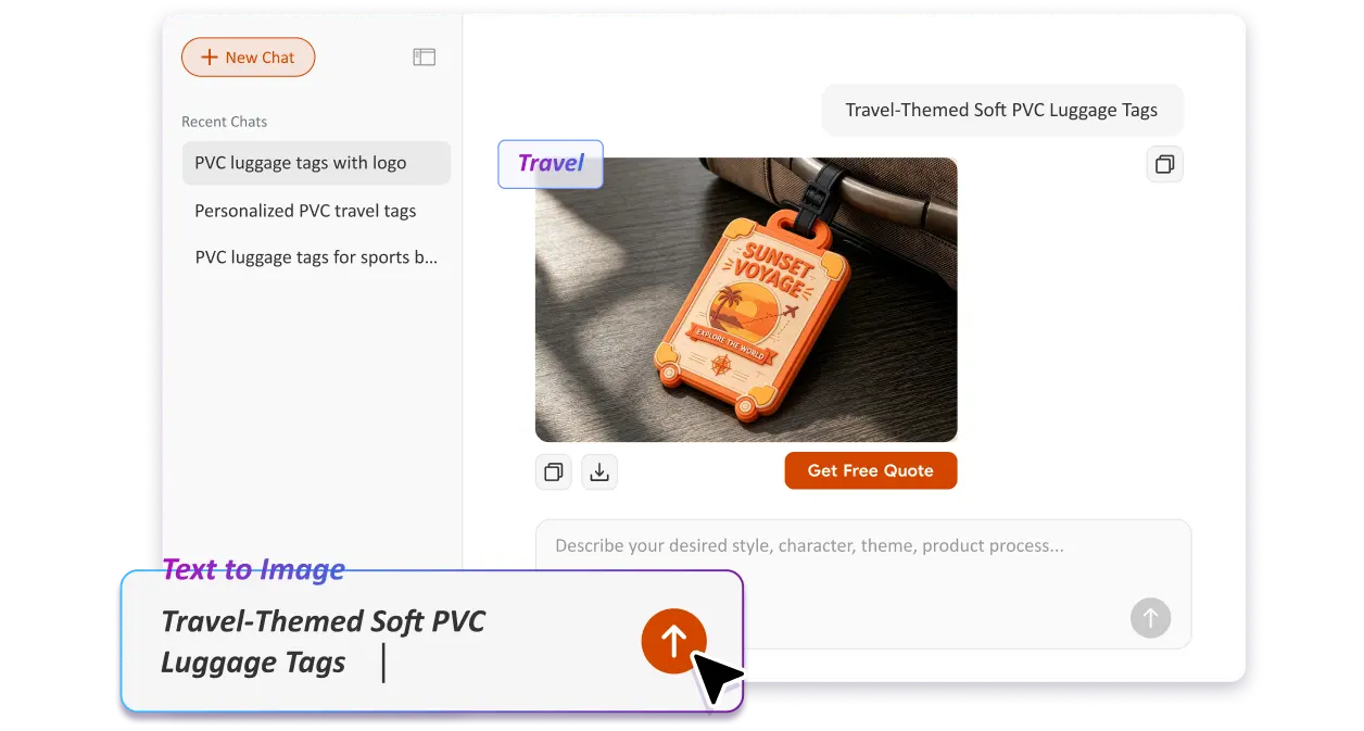 Free AI PVC Luggage Tags Generator Free AI PVC Luggage Tags Generator