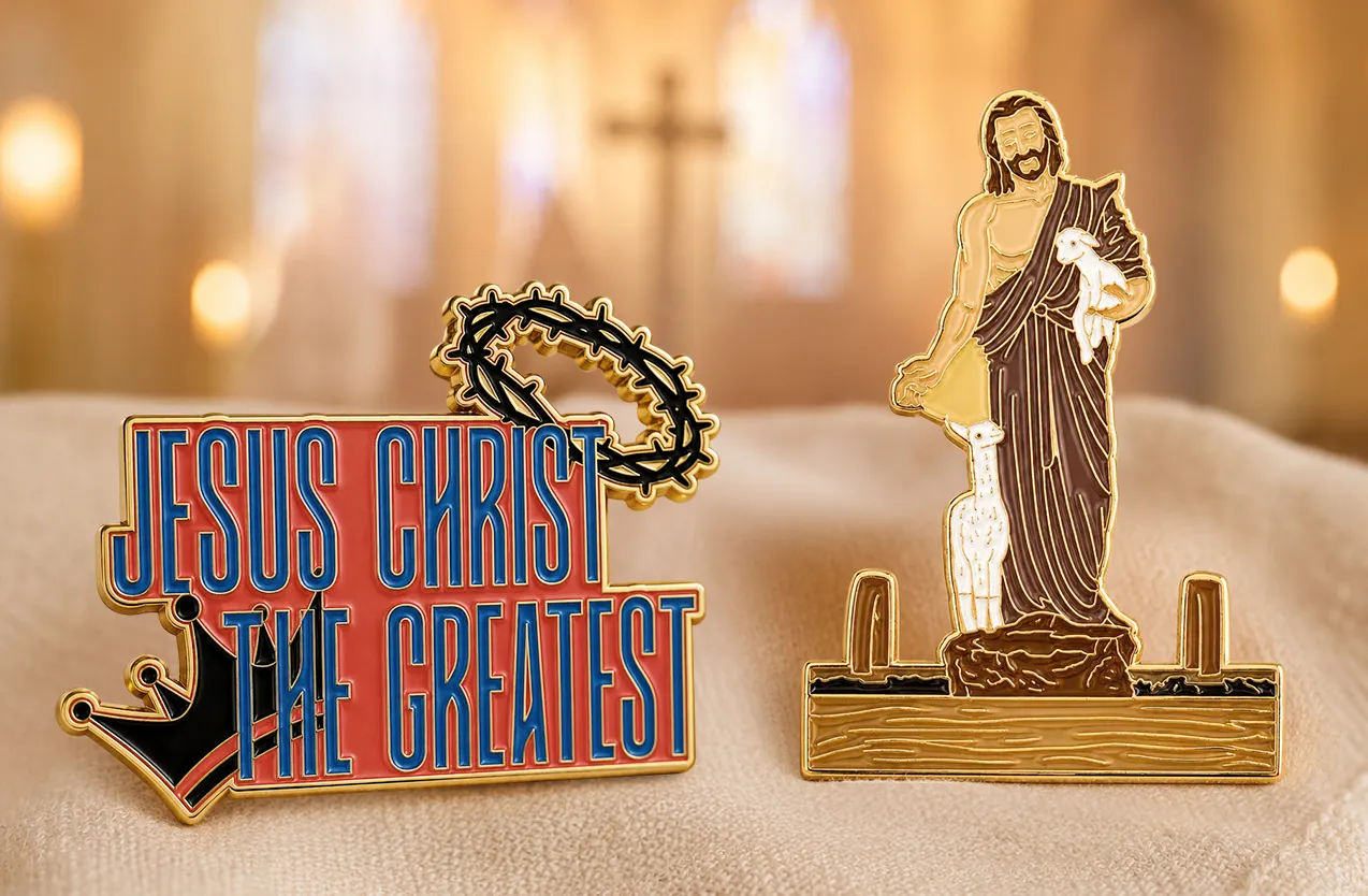 Custom Jesus Christ The Greatest & Good Shepherd Christian Lapel Pins