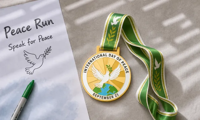 Custom Medals Designed for Peace Day Custom Medals Designed for Peace Day