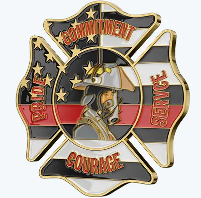 Thin Red Line Firefighter Maltese Cross Coin Thin Red Line Firefighter Maltese Cross Coin