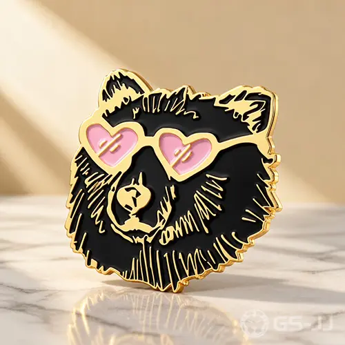 Cool Black Bear with Heart Sunglasses Enamel Pins Cool Black Bear with Heart Sunglasses Enamel Pins