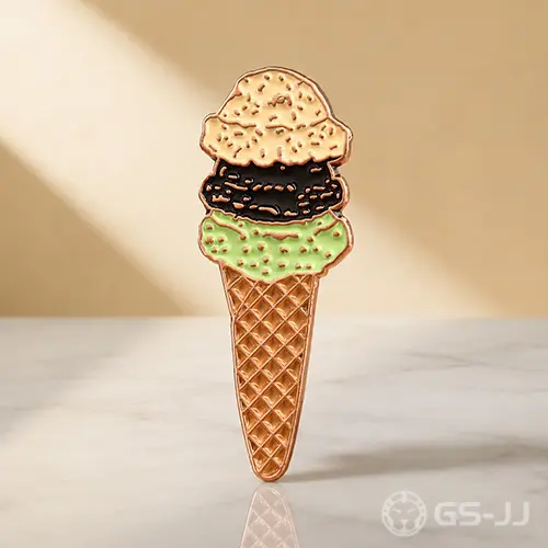 Cute Triple Scoop Ice Cream Cone Pins Cute Triple Scoop Ice Cream Cone Pins