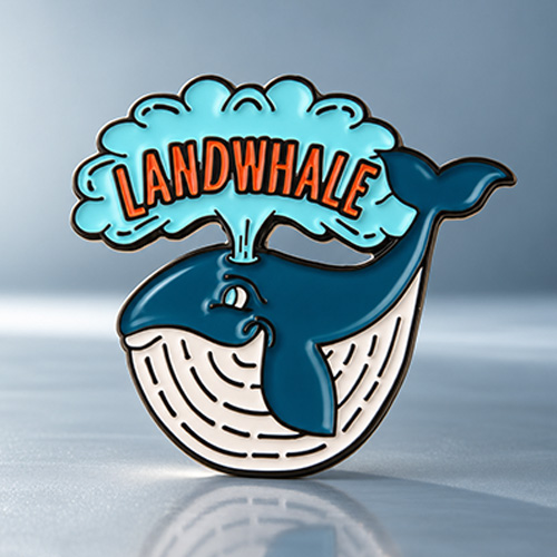 Funny Blue Whale Enamel Pins